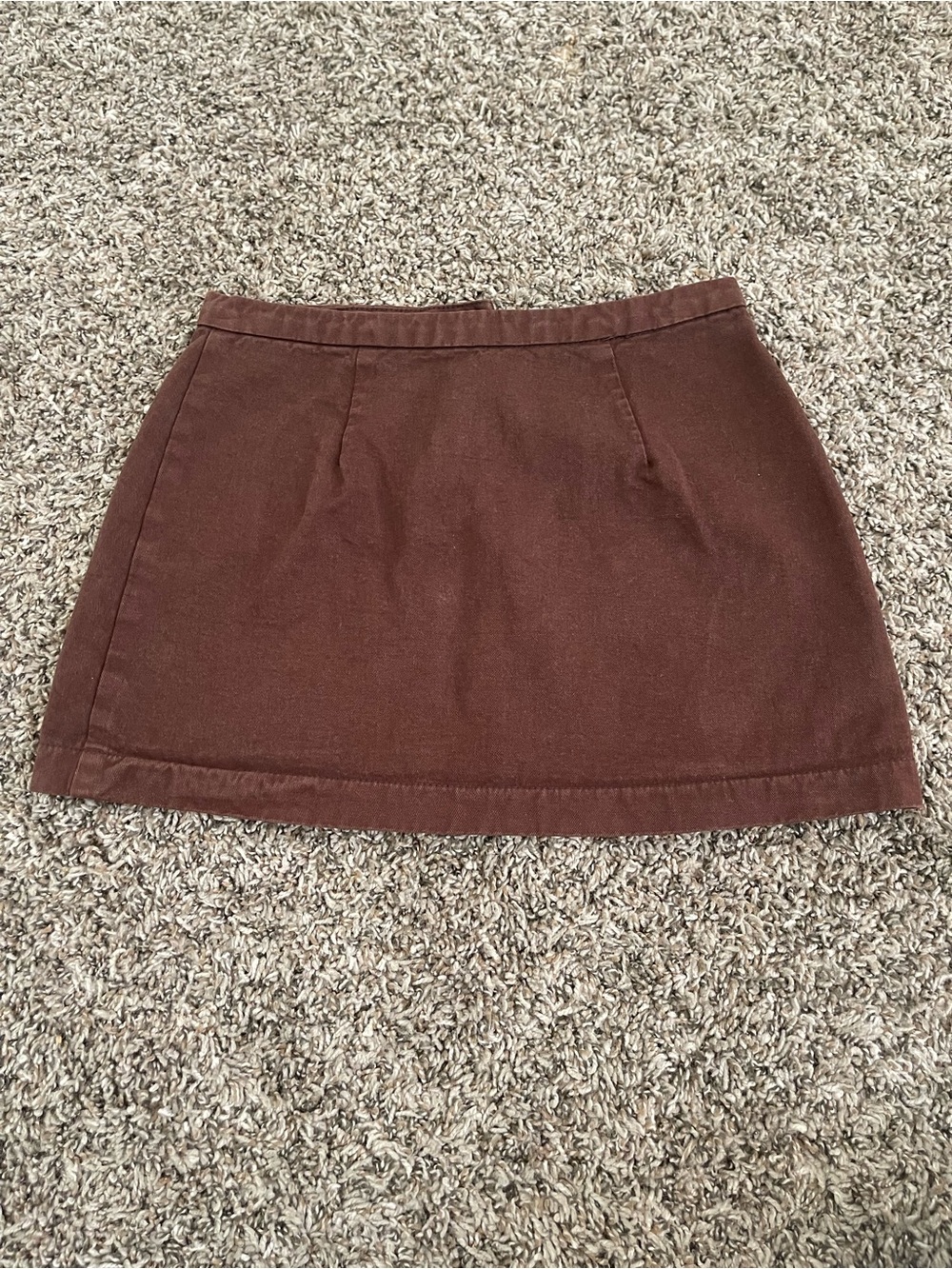 John Galt Brandy Melville Brown Denim Mini Skirt Size S Small Cotton Mid Rise - Picture 2 of 12
